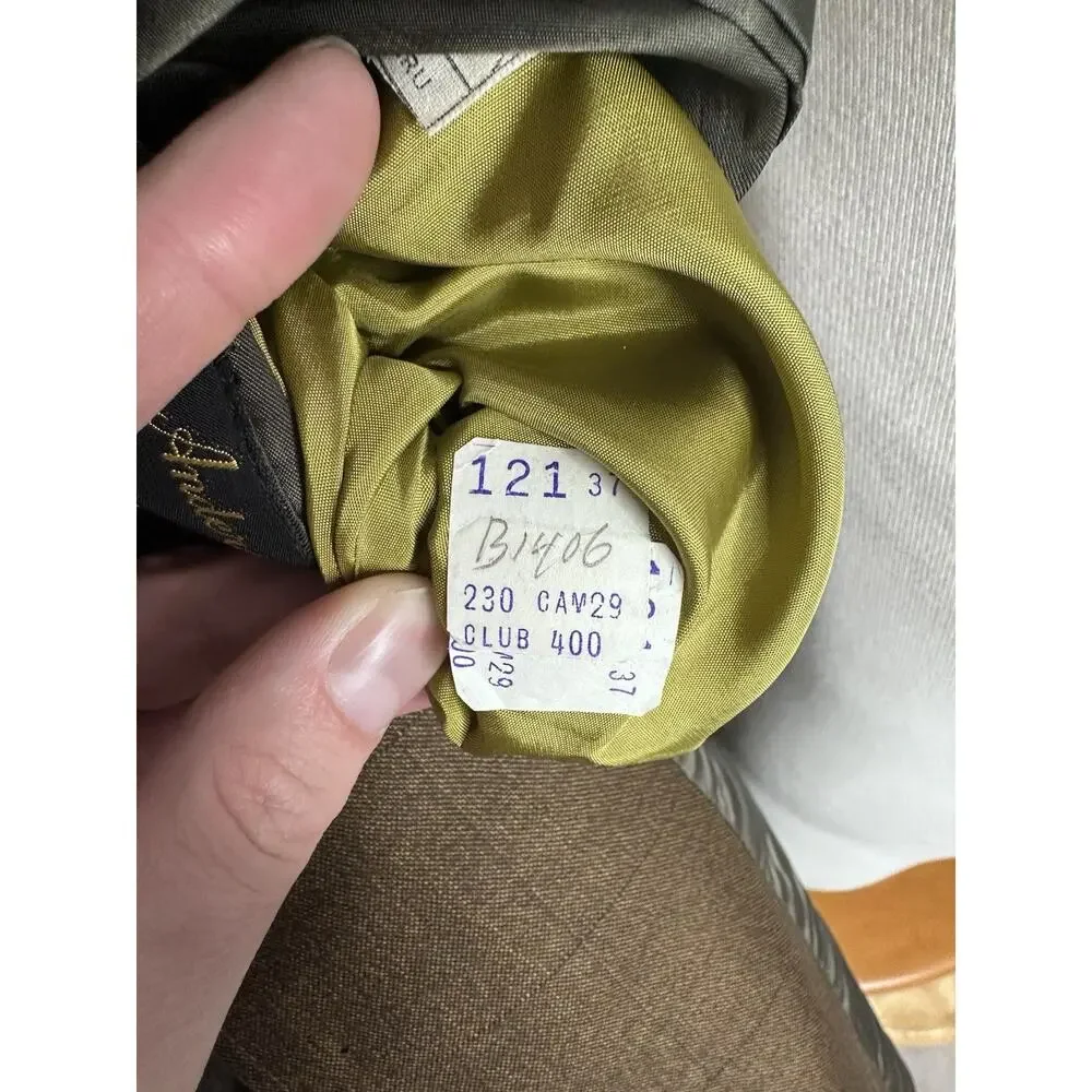 Vintage 70s-80s Anderson Little Brown Windowpane Checkered Blazer Mens 37R Union